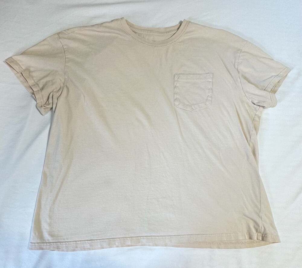 Goodfellow & Co Men's Crew-Neck Pocket T-Shirt XXL Beige Sand
